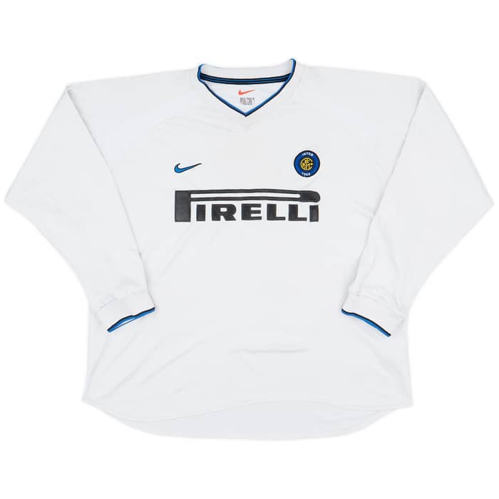 1999-00 Inter Milan Player Issue Away L/S Shirt Ronaldo #9 - 7/10 - (XL)