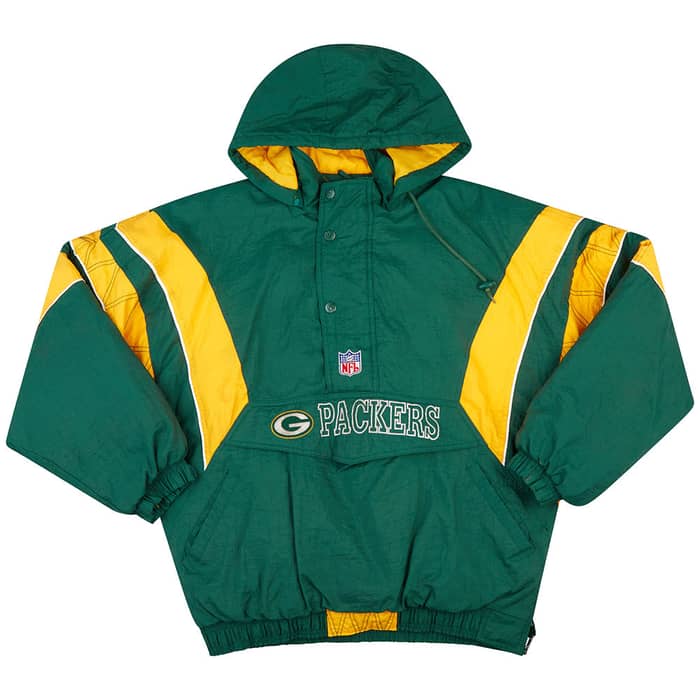 1990s Green Bay Packers Starter 1/2 Zip Rain Coat XL