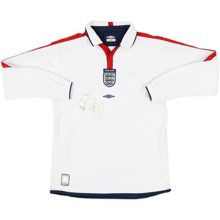 2003-05 England Signed Home L/S Shirt - 7/10 - (L.Boys)