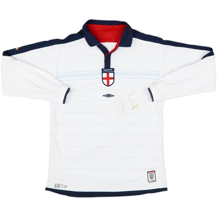 2003-05 England Signed Home L/S Shirt - 7/10 - (L.Boys)