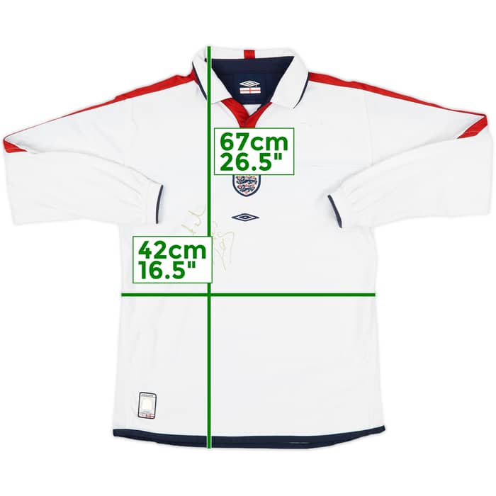 2003-05 England Signed Home L/S Shirt - 7/10 - (L.Boys)