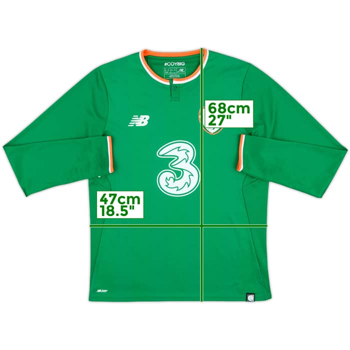 2017-18 Ireland Home L/S Shirt - 7/10 - (S)