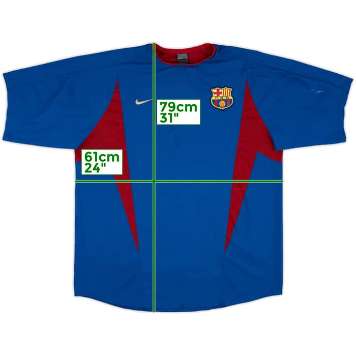 2002-03 Barcelona Nike Player Issue Signed Training Shirt - 5/10 - (XL)
