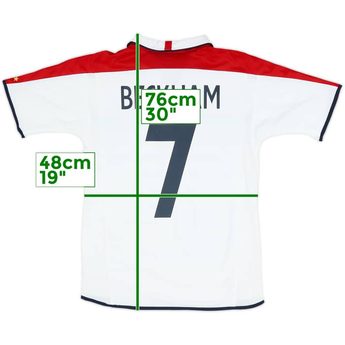 2003-05 England Home Shirt Beckham #7 - 6/10 - (S)