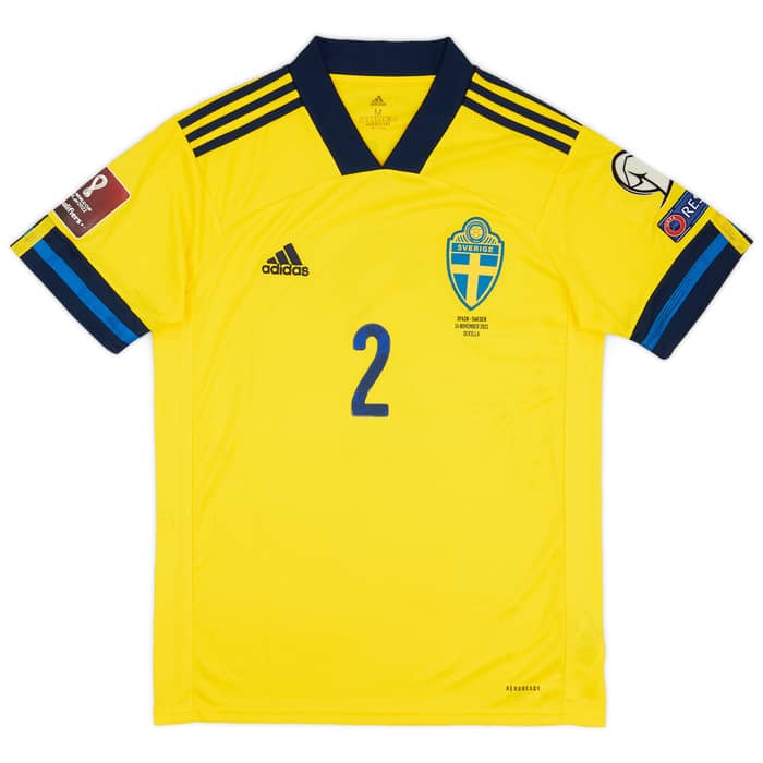 2021 Sweden Match Issue Home Shirt Krafth #2