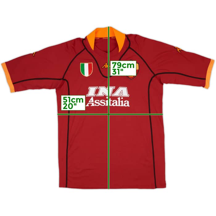 2001-02 Roma Home Shirt Batistuta #20 - 5/10 - (XXL)