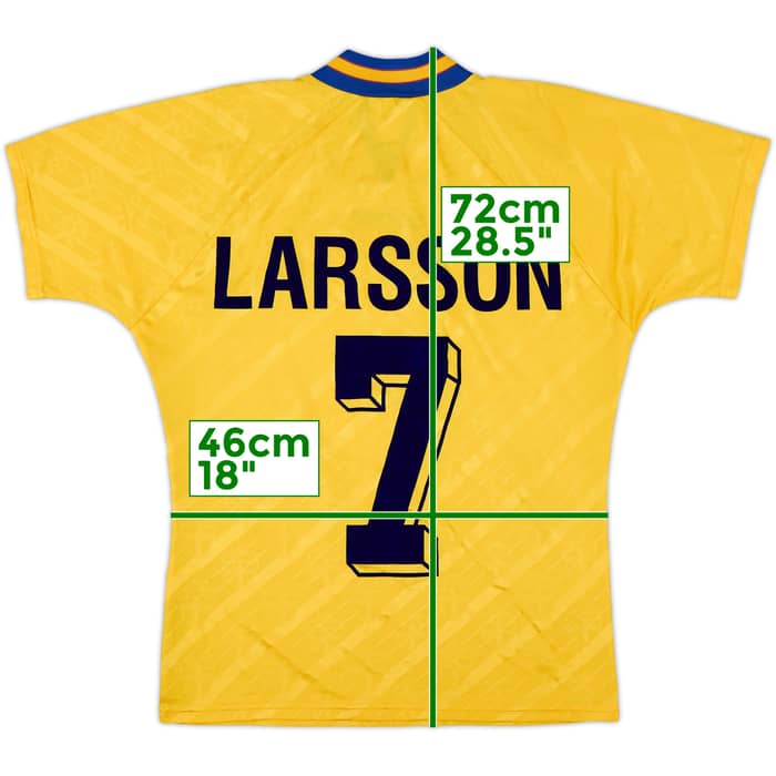1994-96 Sweden Home Shirt Larsson #7 - 7/10 - (S)