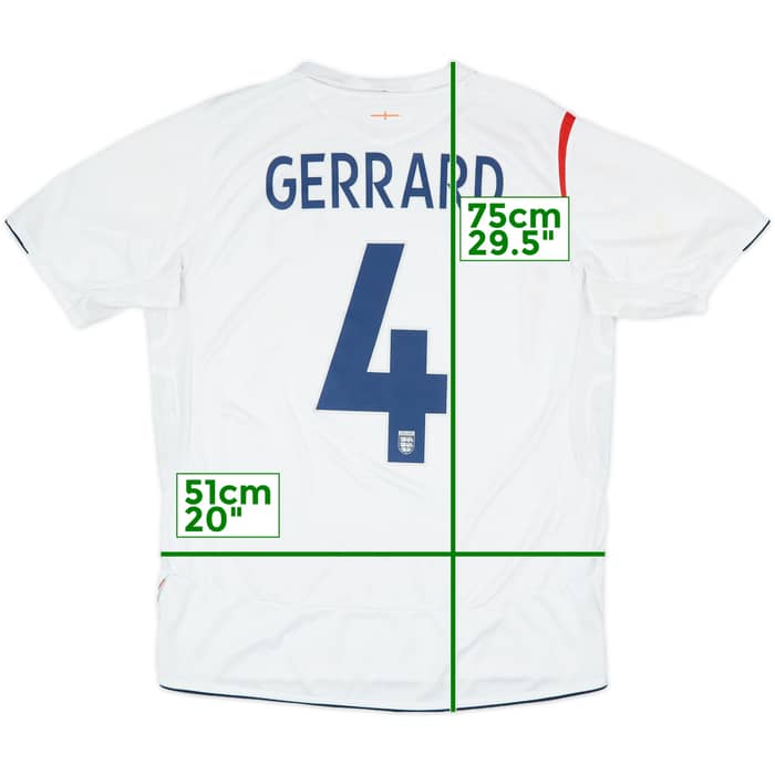 2005-07 England Home Shirt Gerrard #4 - 7/10 - (L)
