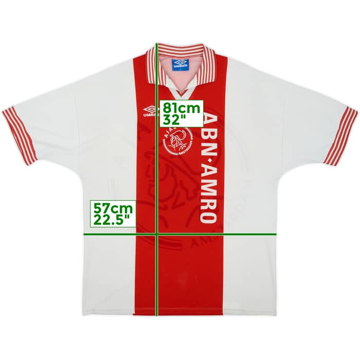 1995-96 Ajax Home Shirt Kluivert #9 - 7/10 - (XL)