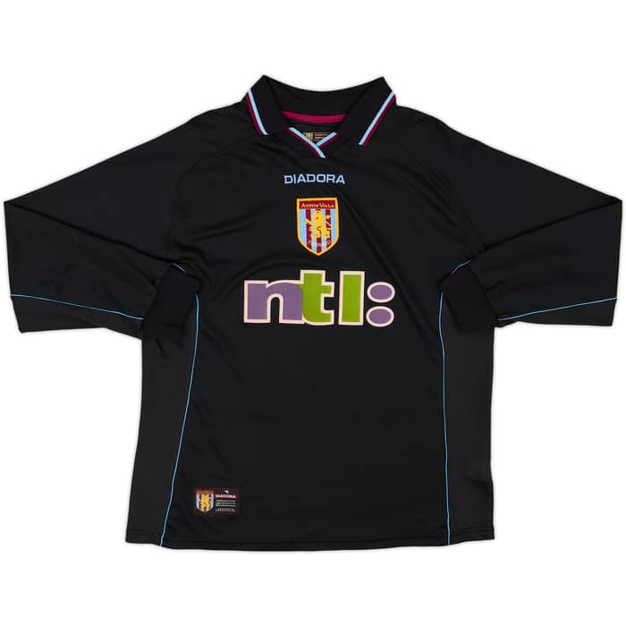 2000-01 Aston Villa Away L/S Shirt Ginola #14 - 8/10 - (S)