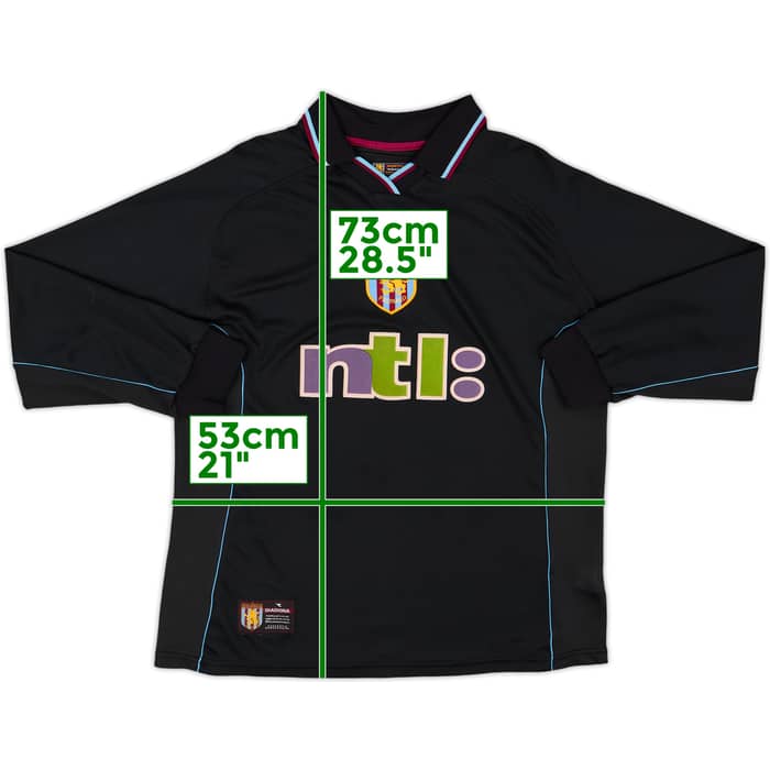 2000-01 Aston Villa Away L/S Shirt Ginola #14 - 8/10 - (S)