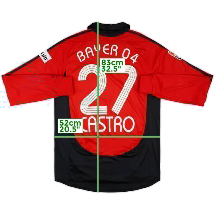 2006-07 Bayer Leverkusen Home L/S Shirt Castro #27 - 6/10 - (L)