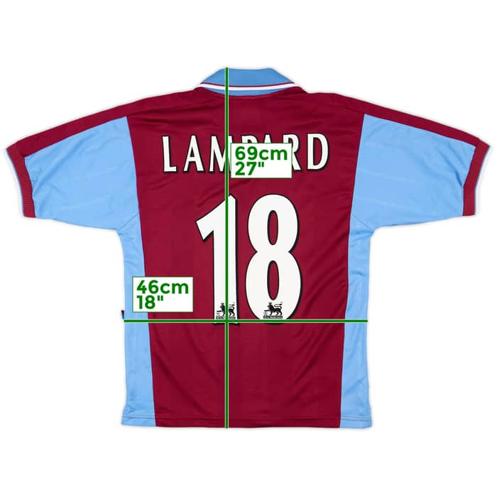 1997-98 West Ham Home Shirt Lampard #18 - 9/10 - (S)