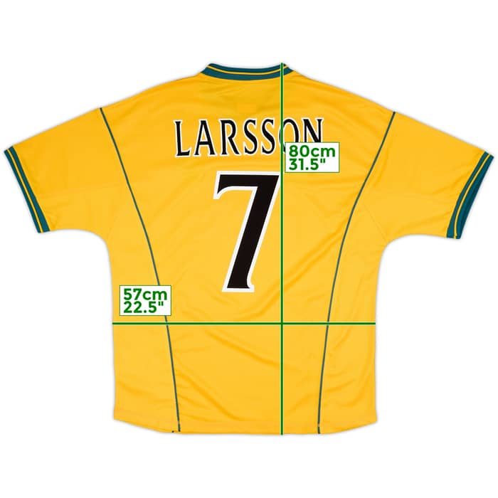 2000-02 Celtic Away Shirt Larsson #7 - 10/10 - (L)