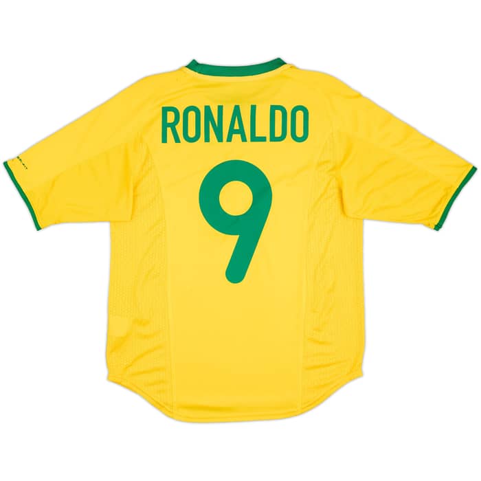 2000-02 Brazil Home Shirt Ronaldo #9 - 8/10 - (M)
