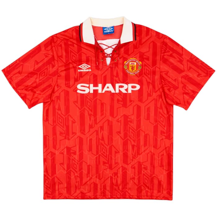 1992-94 Manchester United Home Shirt Cantona #7 - 8/10 - (XL)
