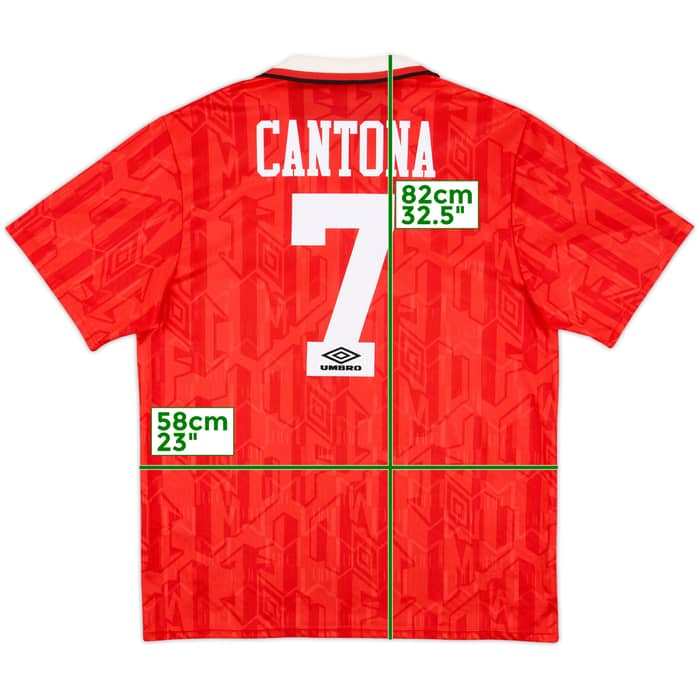 1992-94 Manchester United Home Shirt Cantona #7 - 8/10 - (XL)