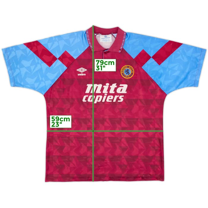 1990-92 Aston Villa Home Shirt - 8/10 - (XL)