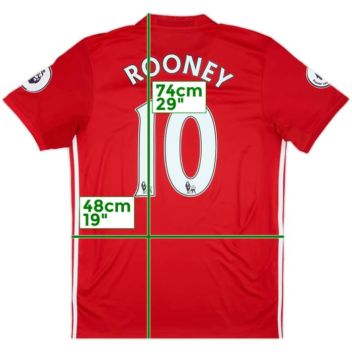 2016-17 Manchester United Home Shirt Rooney #10 - 9/10 - (M)