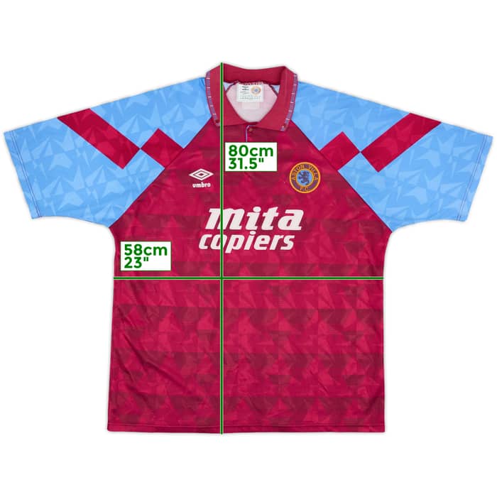 1990-92 Aston Villa Home Shirt - 8/10 - (XL)