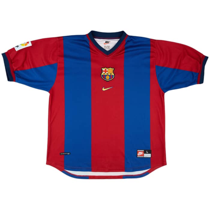 1998-00 Barcelona Home Shirt Rivaldo #11 - 8/10 - (L)