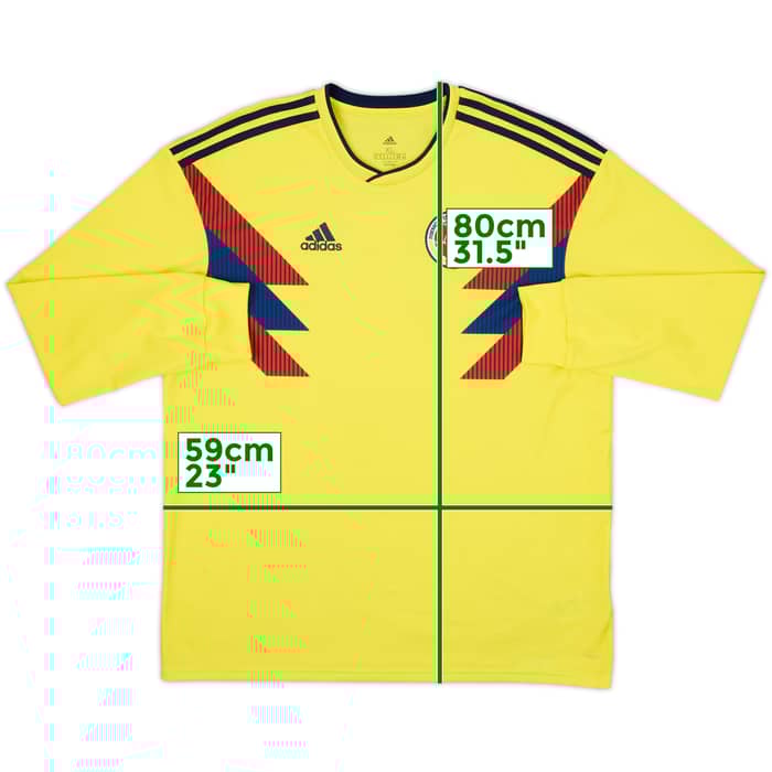 2018-19 Colombia Home L/S Shirt - 7/10 - (XL)