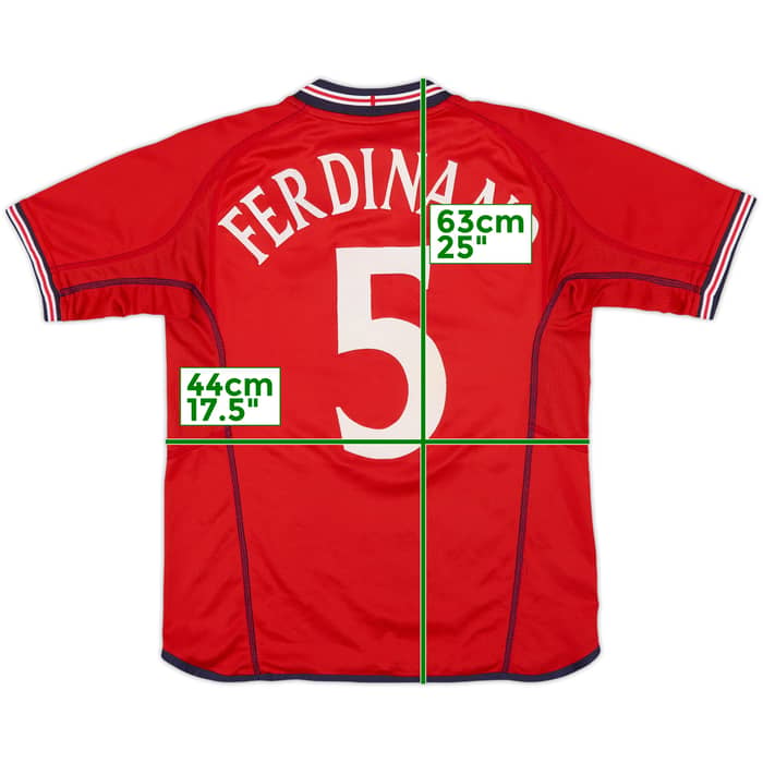 2002-04 England Away Shirt Ferdinand #5 - 8/10 - (XL.Boys)