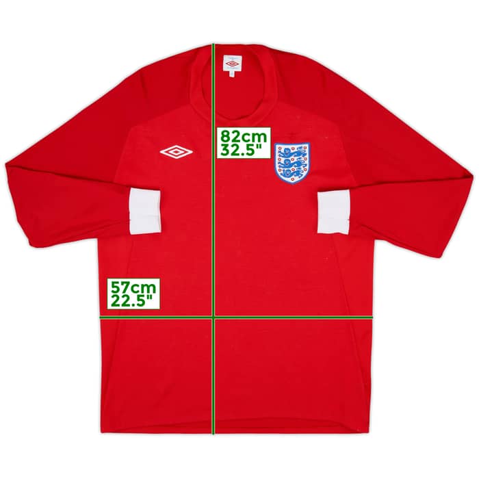 2010-11 England Away L/S Shirt - 8/10 - (XL)
