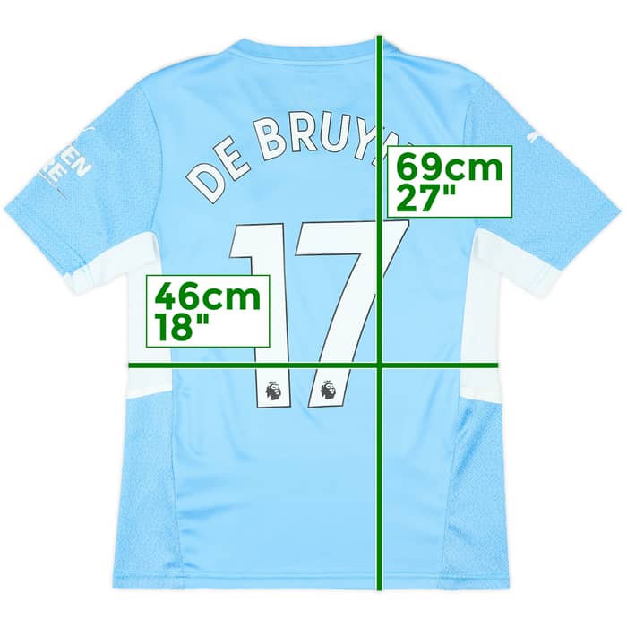 2021-22 Manchester City Home Shirt De Bruyne #17 - 7/10 - (S)