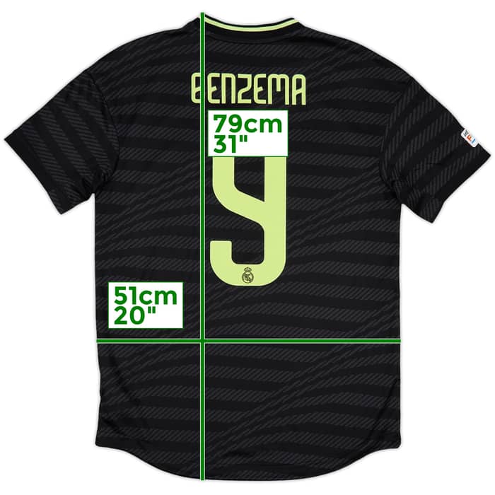 2022-23 Real Madrid Authentic Third Shirt Benzema #9 - 10/10 - (M)