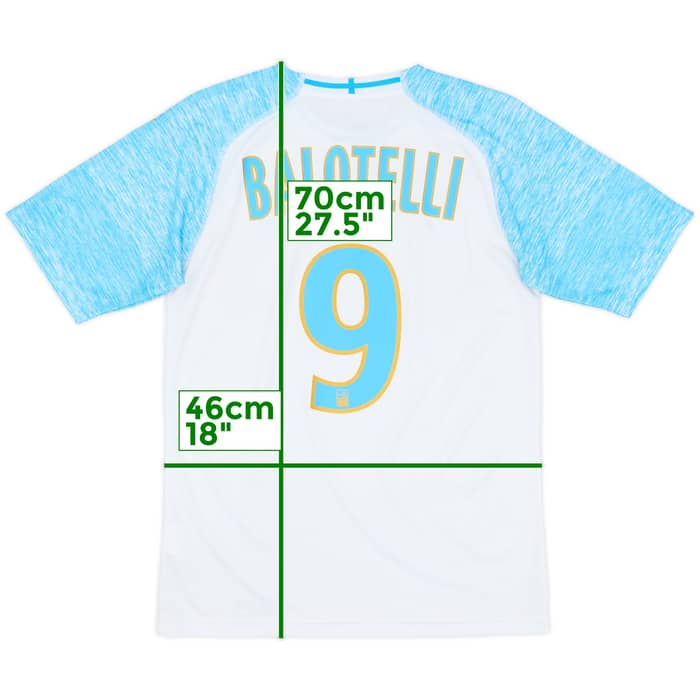 2018-19 Olympique Marseille Home Shirt Balotelli #9 - 8/10 - (S)