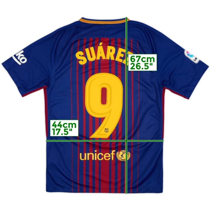 2017-18 Barcelona Home Shirt Suarez #9 - 9/10 - (S)