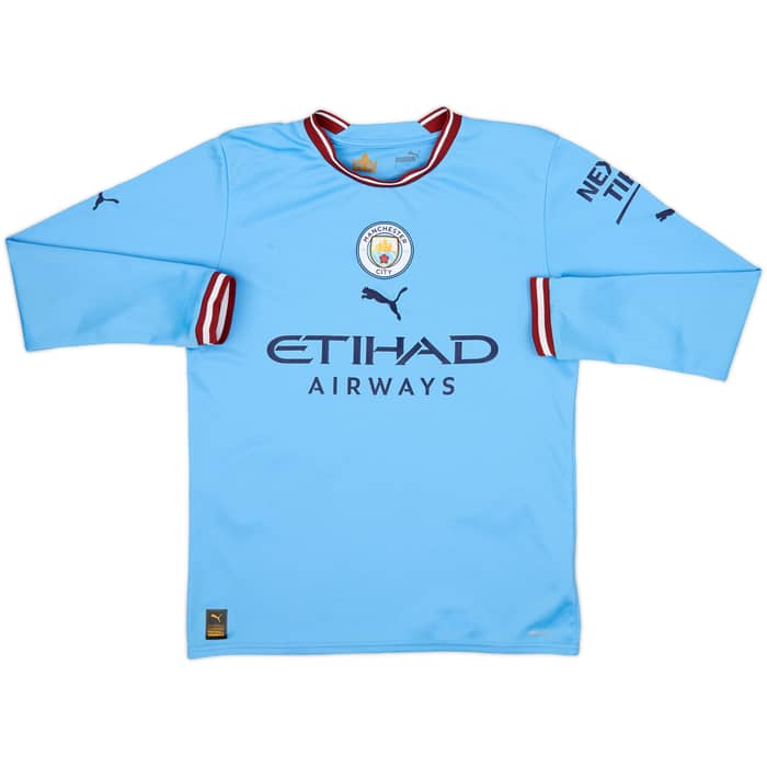 2022-23 Manchester City Home L/S Shirt Haaland #9 - 8/10 - (S)