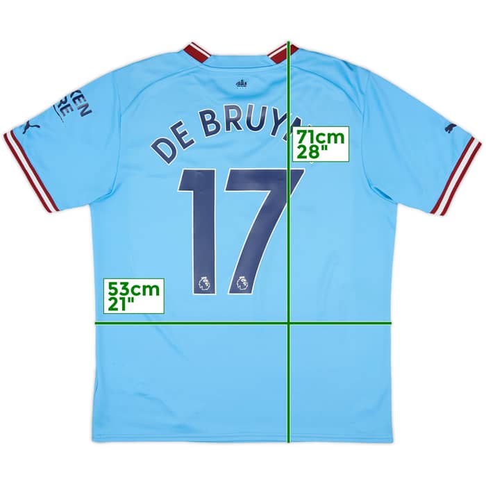 2022-23 Manchester City Home Shirt De Bruyne #17 - 8/10 - (L)