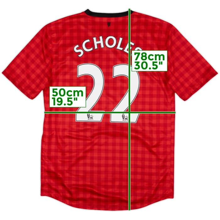 2012-13 Manchester United Home Shirt Scholes #22 - 7/10 - (M)