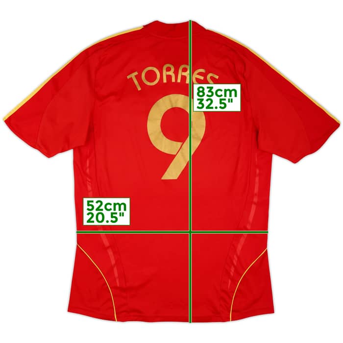 2007-09 Spain Home Shirt Torres #9 - 7/10 - (L)