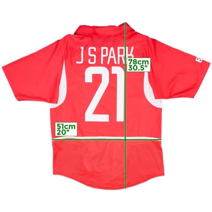2002-03 South Korea Home Shirt J S Park #21 - 8/10 - (M)