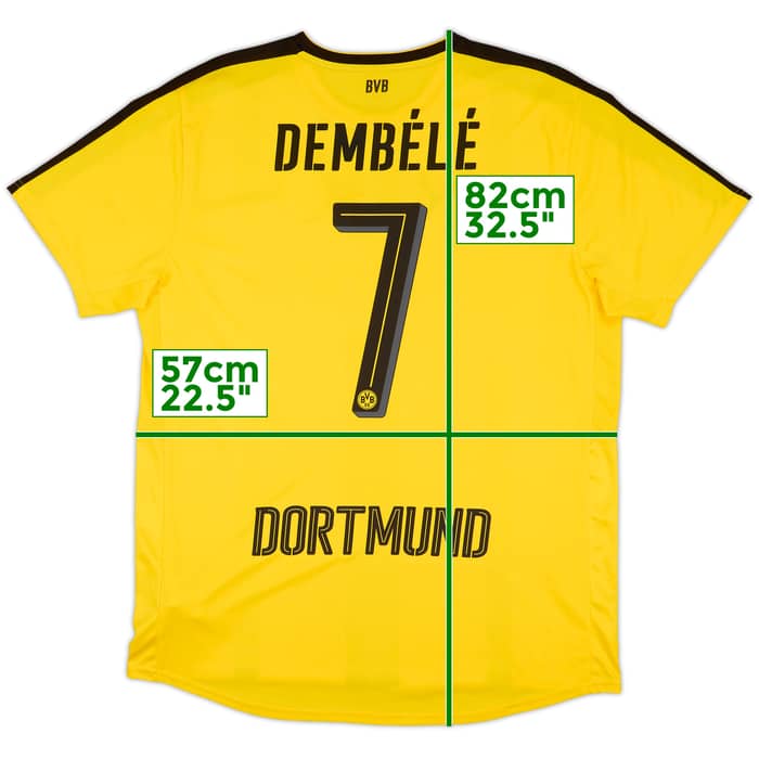 2016-17 Borussia Dortmund Home Shirt Dembele #7 - 9/10 - (XL)