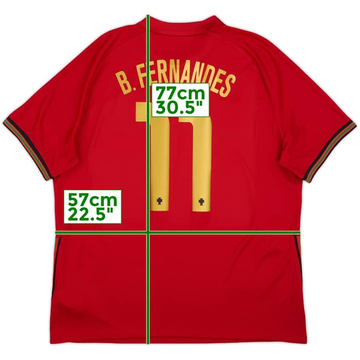 2020-21 Portugal Home Shirt B.Fernandes #11 - 9/10 - (XL)
