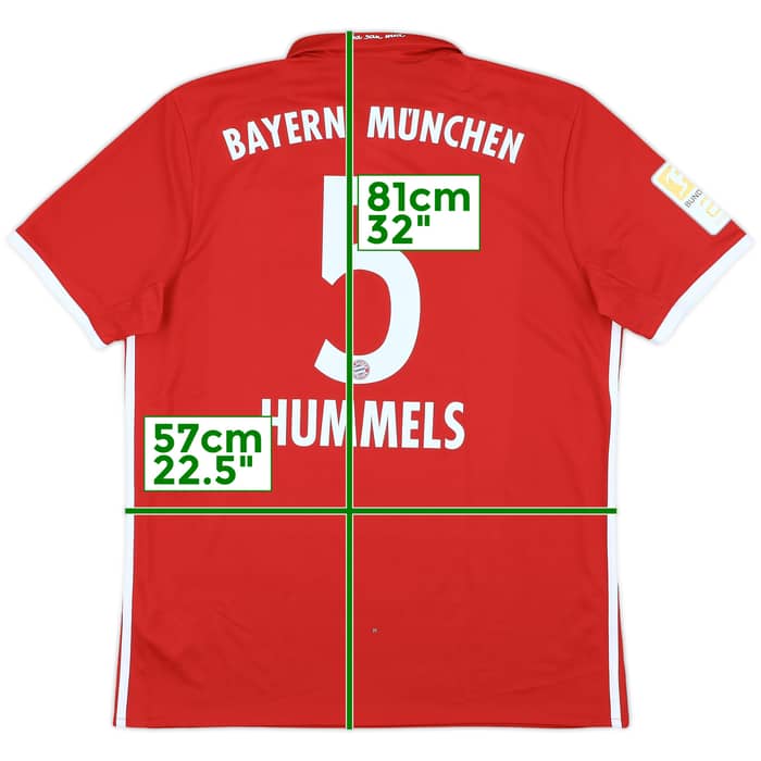 2016-17 Bayern Munich Home Shirt Hummels #5 - 8/10 - (L)