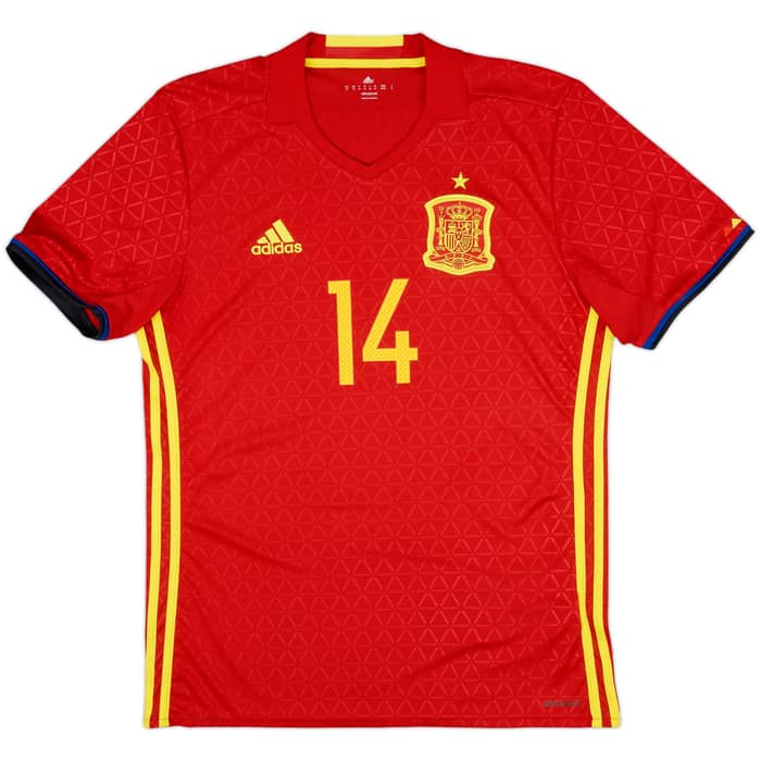 2016-17 Spain Home Shirt Thiago #14 - 8/10 - (M)