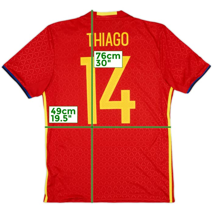 2016-17 Spain Home Shirt Thiago #14 - 8/10 - (M)