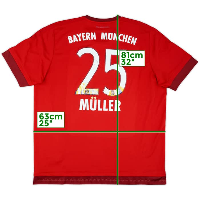 2015-16 Bayern Munich Home Shirt Muller #25 - 5/10 - (XXL)