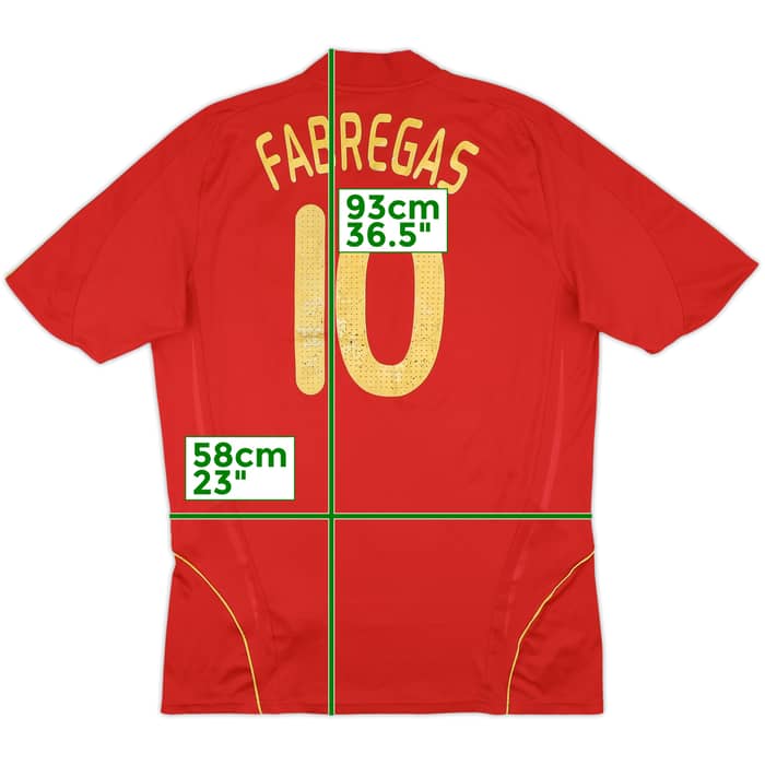 2007-09 Spain Home Shirt Fabregas #10 - 6/10 - (XL)