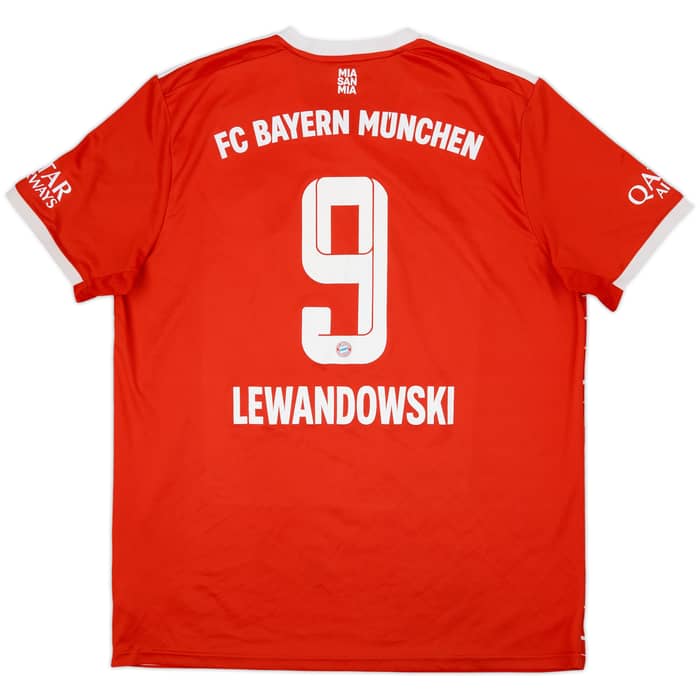 2022-23 Bayern Munich Home Shirt Lewandowski #9 - 8/10 - (XL)