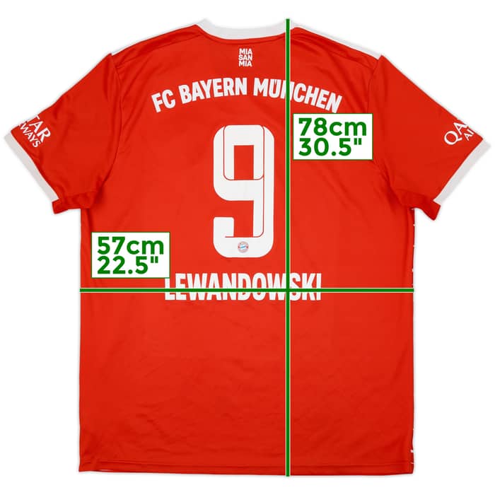 2022-23 Bayern Munich Home Shirt Lewandowski #9 - 8/10 - (XL)