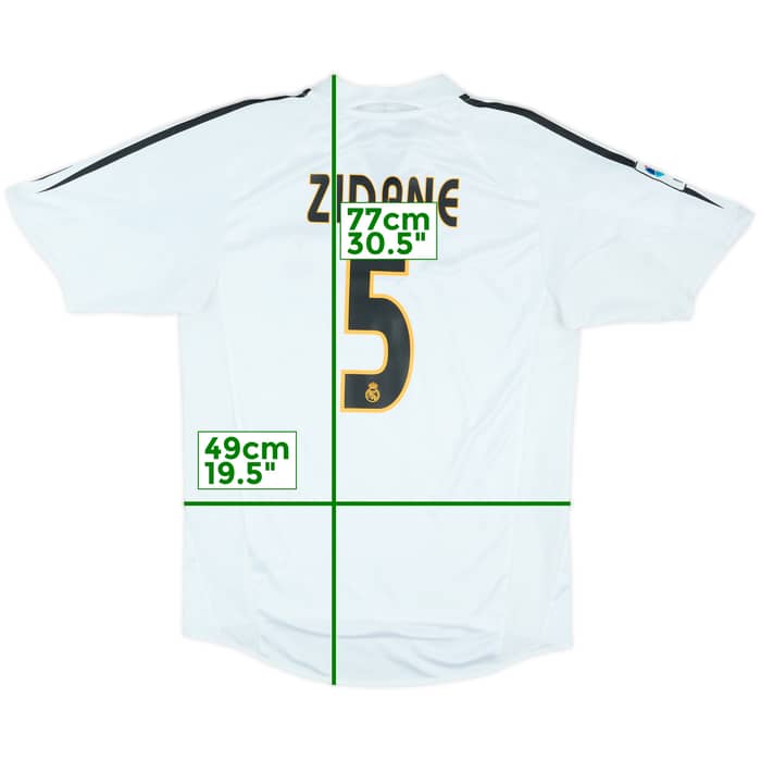 2004-05 Real Madrid Home Shirt Zidane #5 - 8/10 - (M)