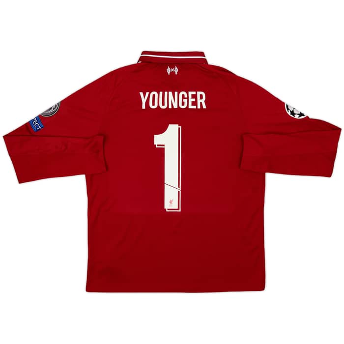 2018-19 Liverpool Home L/S Shirt Younger #1 - 9/10 - (M)