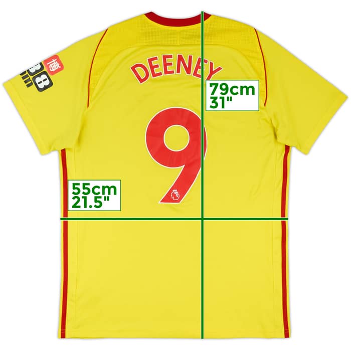 2017-18 Watford Home Shirt Deeney #9 - 7/10 - (L)