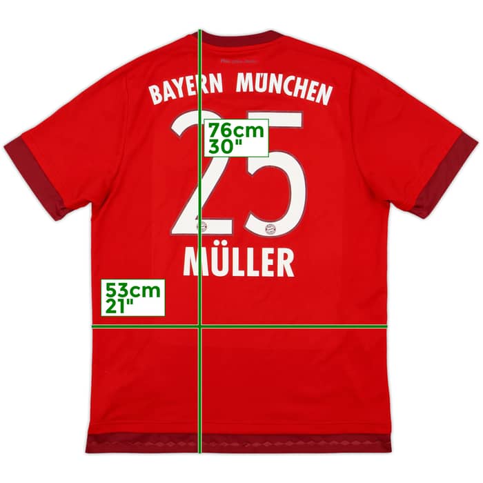 2015-16 Bayern Munich Home Shirt Muller #25 - 7/10 - (L)